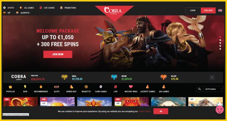 Cobra Casino - Newest and Best Online Bitcoin Crypto Casino Site