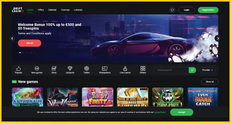 Drift Casino - Play For Real Money Online